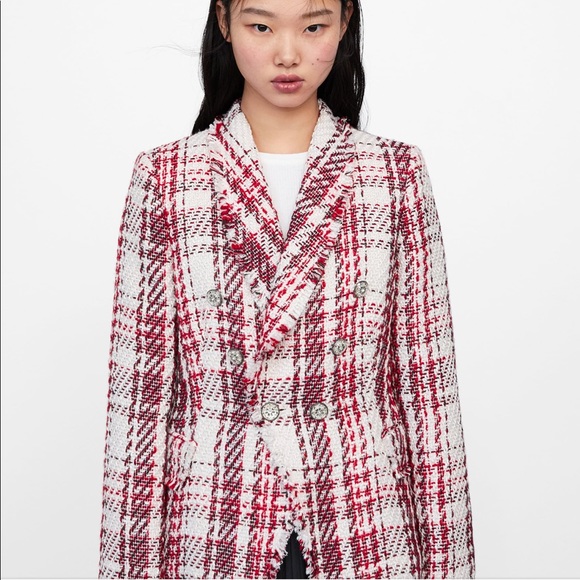 Zara Jackets & Blazers - Zara Jewel Button Tweed Jacket